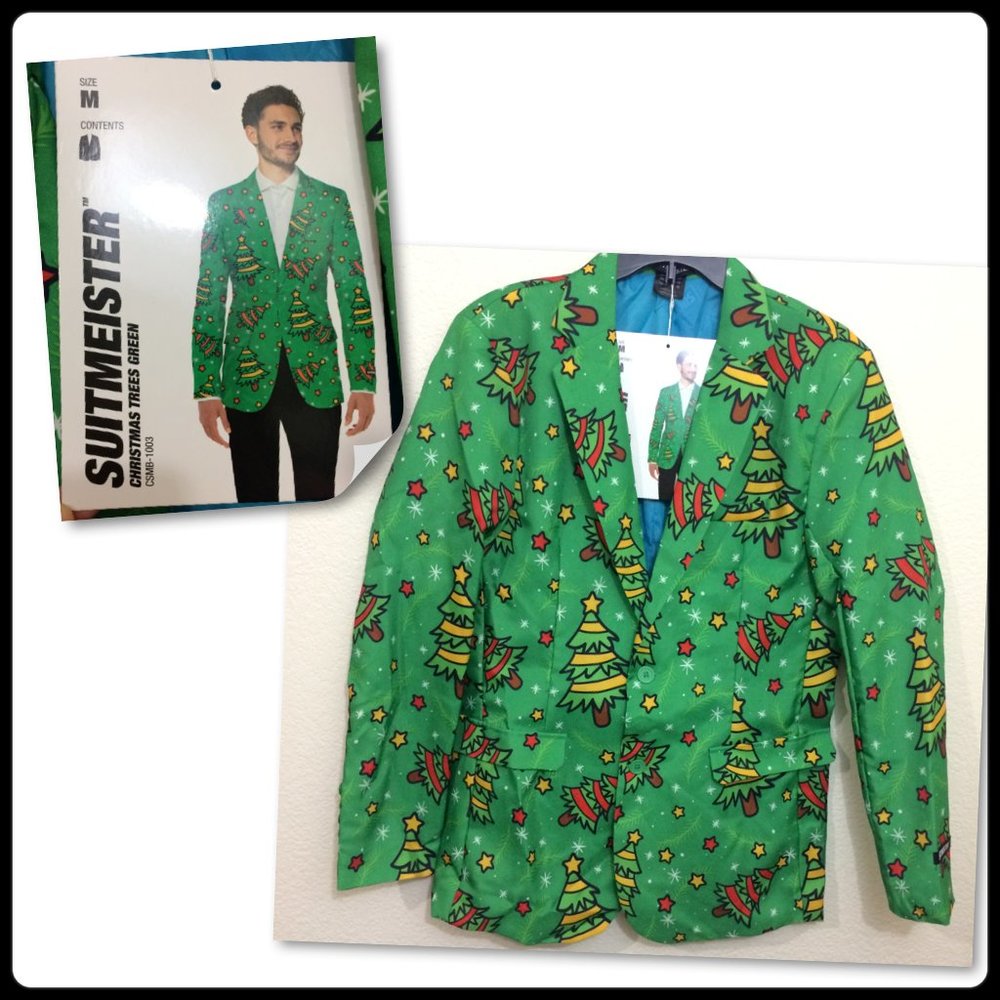 Suitmeister Christmas Trees Green Holiday Blazer